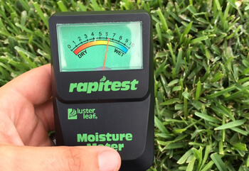 rapitest moisture meter to determine moisture levels in the grass